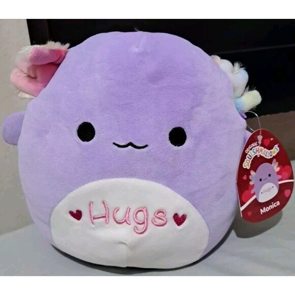 Squishmallow 8" Monica Axolotl "HUGS" Valentine's Day Plush Toy Gift - Picture 1 of 3